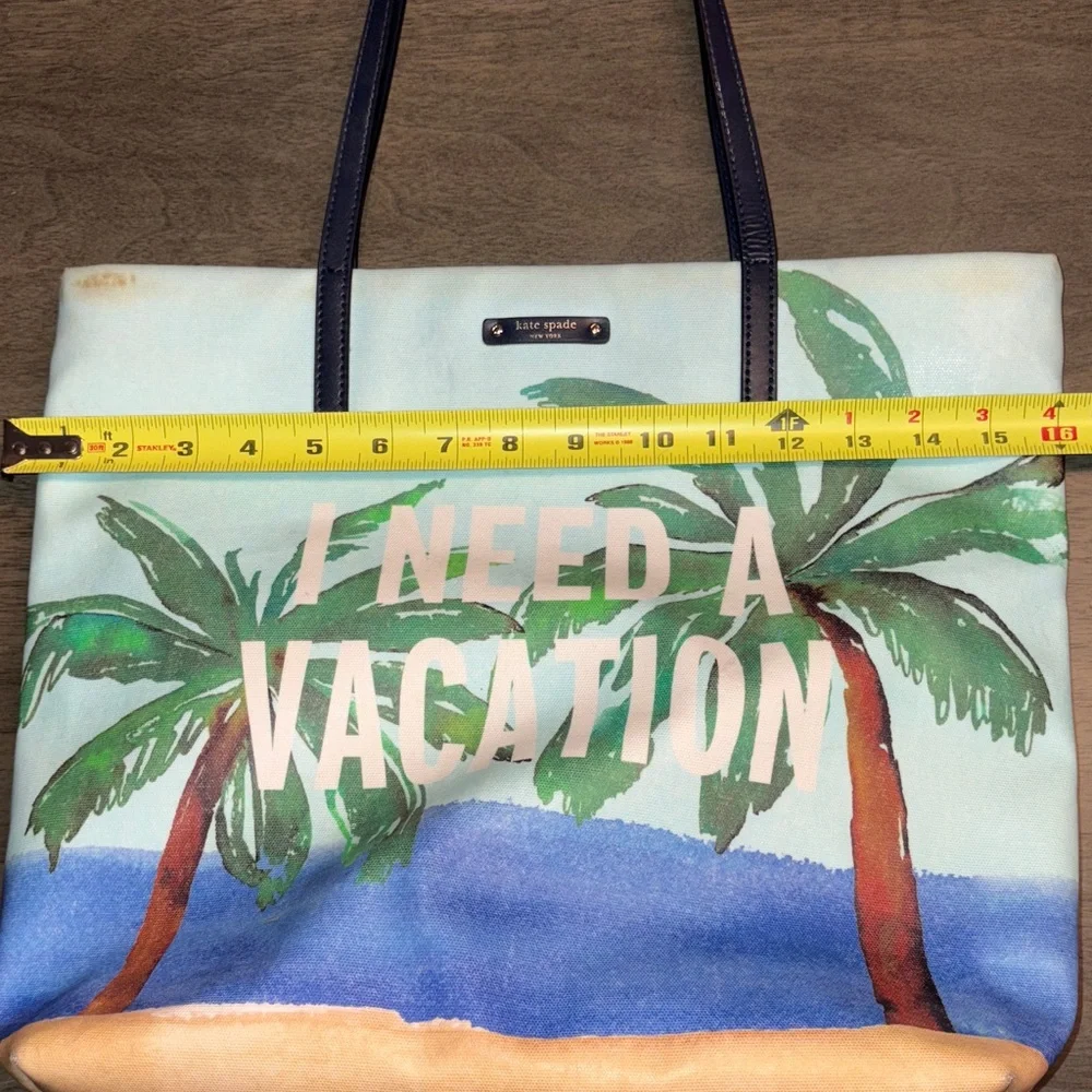 Kate Spade I Need A Vacation Blue and Green Tote Bag Set - Picture 12 of 16